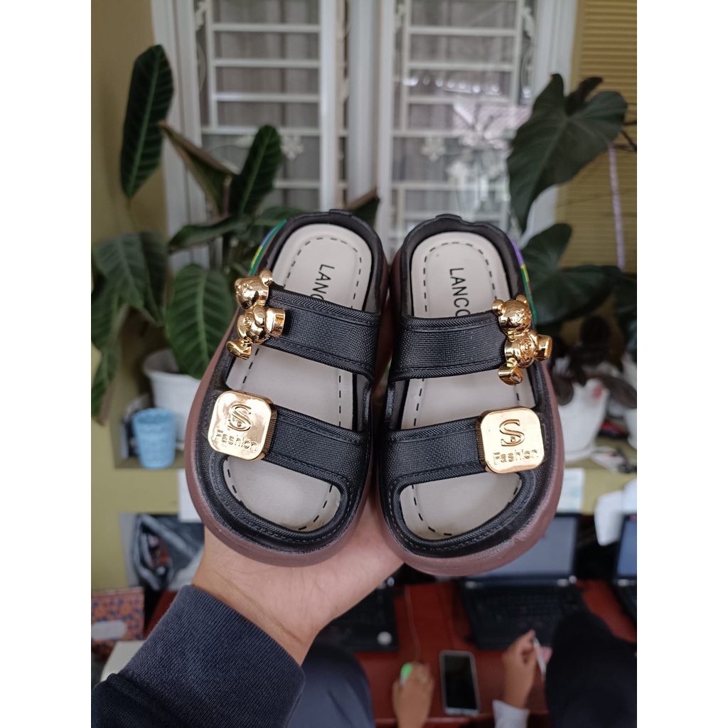 Sandal anak perempuan platform ban2 bear karet import (24-35) 029 sandal anak kekinian termurah