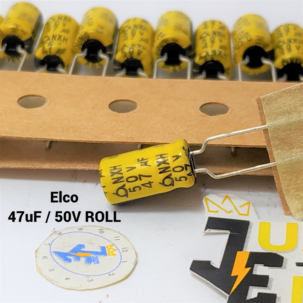 KAPASITOR ELCO 47uF / 50V ROLL (1 Pcs) | Capasitor Elko 47 uF/50 Volt