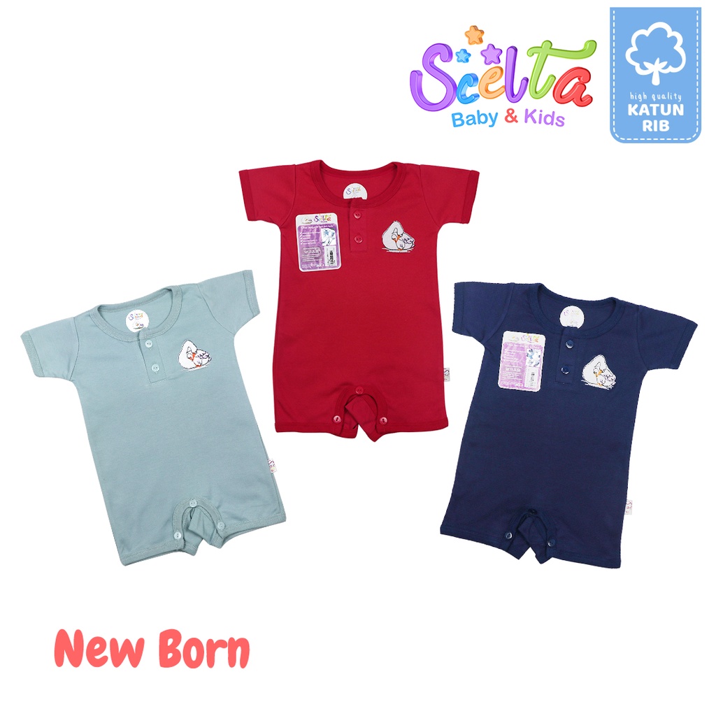 Scelta Baby - Short Jumpsuit Jumper Lengan Pendek Unisex Romper Rompr Bodysuit Jb Sc 182 Nb