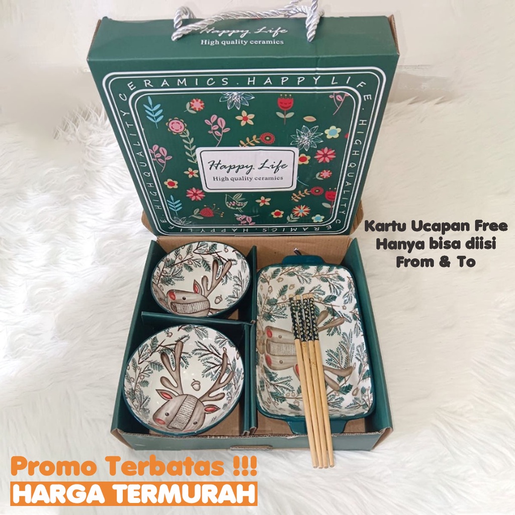 AVELINE Mangkok Set Keramik Premium Peralatan Makan / Piring Set Keramik Mangkok Set keramik Gift