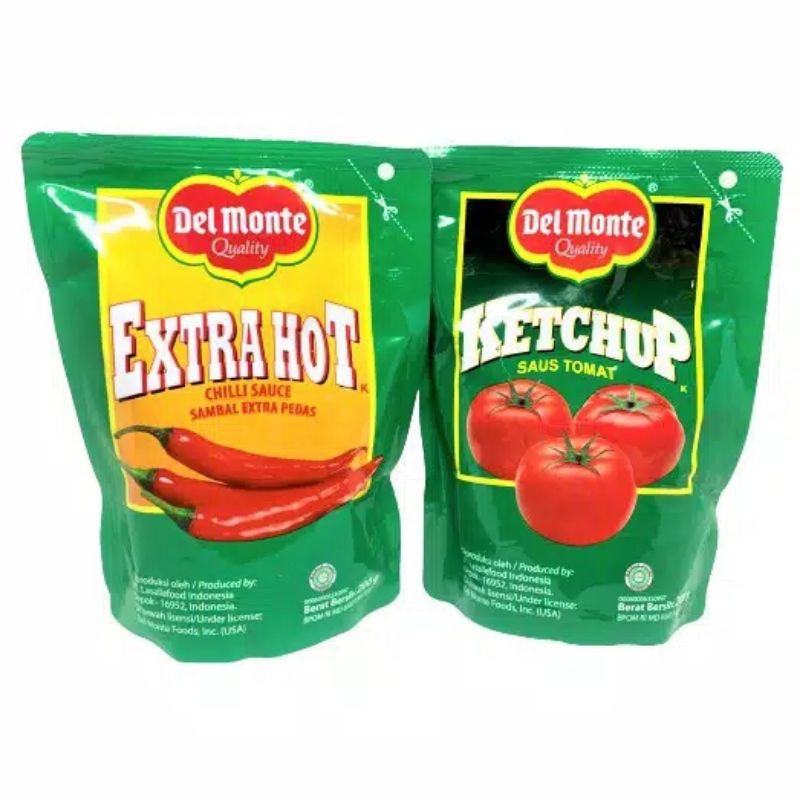 

DELMONTE SAUS POUCH 200GR // SAUS TOMAT / SAUS EXTRAHOT / TASTY CHILI