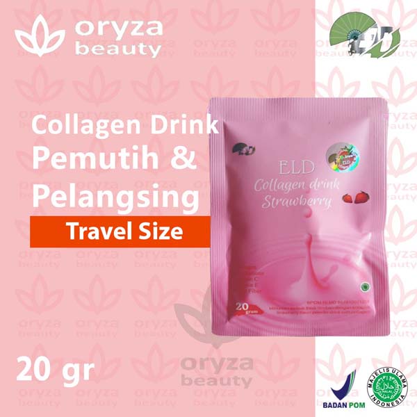 ELD Collagen Drink Strawberry 20 gr Minuman Kolagen Suplemen Pemutih Kulit noera geamoore_Cerianti