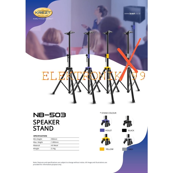 KREZT NB503/NB-503 PROFESIONAL SPEAKER STAND FULL METAL ORIGINAL