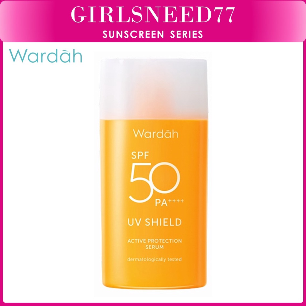 Wardah UV Shield Active Protection Serum SPF 50 PA ++++ 35 ml - Sunscreen 0% Alkohol, Waterproof Girlsneed77 COD