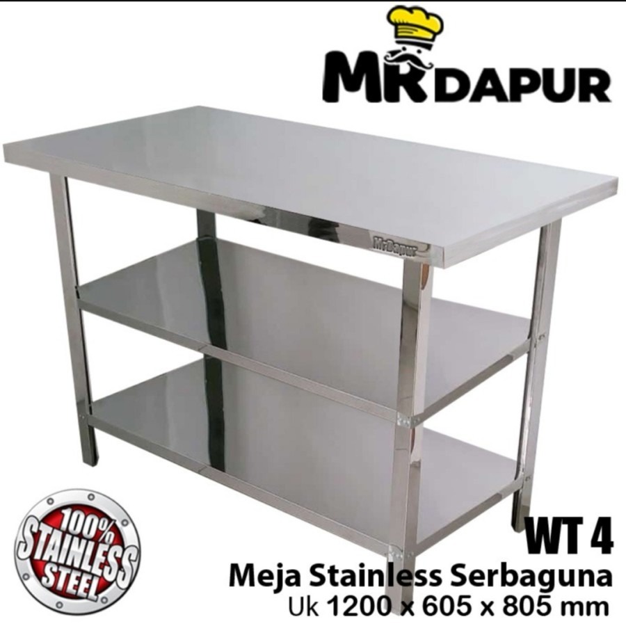 MEJA KERJA WORK TABLE STAINLESS MRDAPUR WT4 ORIGINAL