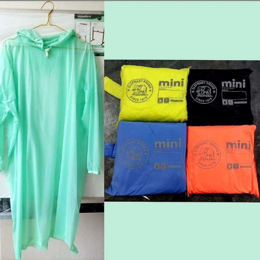 Jas hujan Poncho Terusan Ponco Lengan Mini Elephant Brand Gajah Cakep