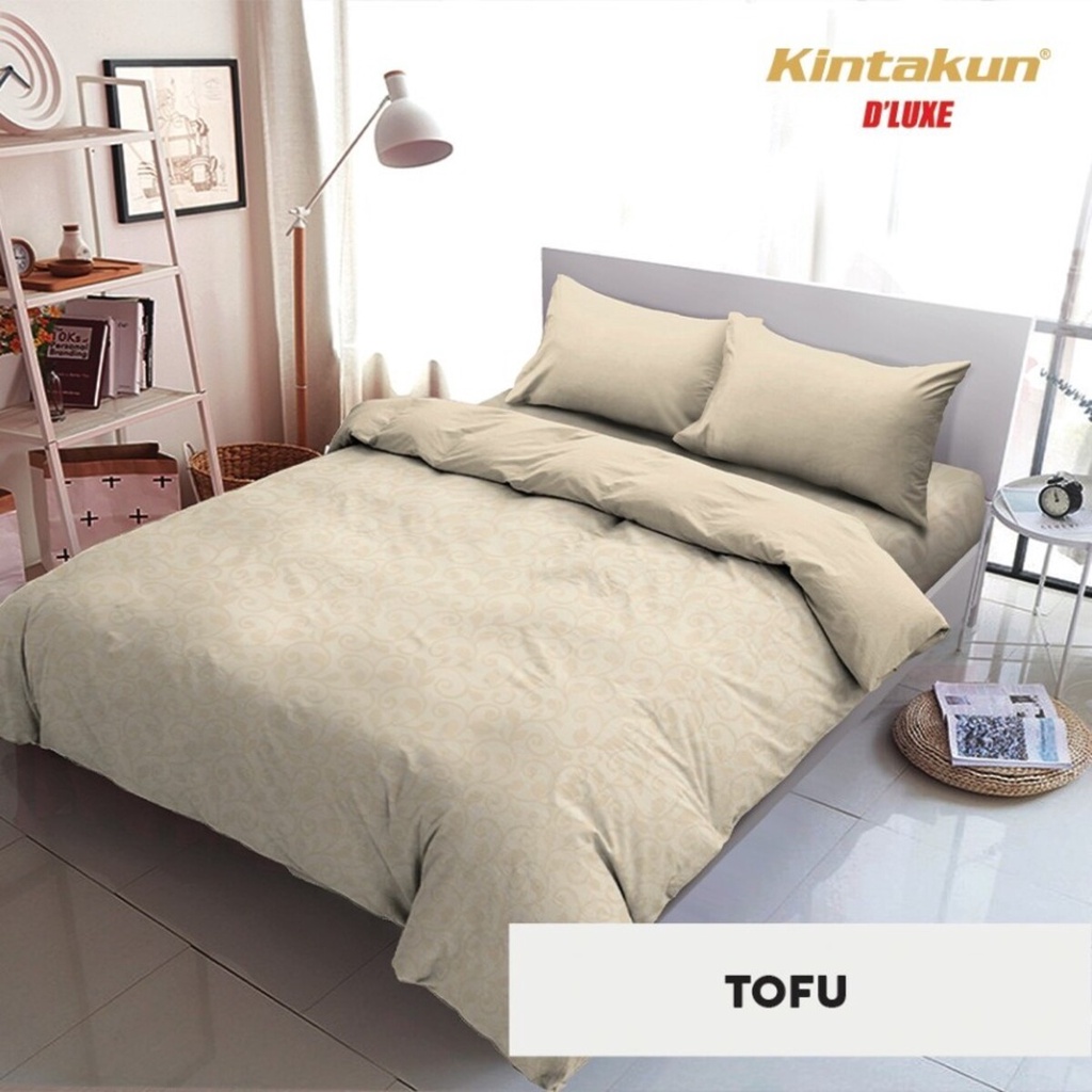 SS Bedcover Set Kintakun D'luxe 160 Tinggi 30 Dluxe 160x200 Deluxe 160X200X30 King Flat Polos emboss