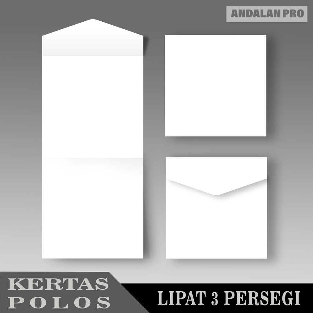Kertas Undangan Polosan Lipat 3 Persegi Bahan Jasmine / Tik 200 GSM