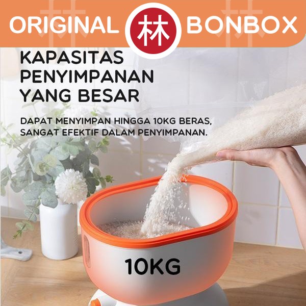 BONBOX BKE701 Dispenser Beras Rice Box Kapasitas 10KG Tempat Box Beras