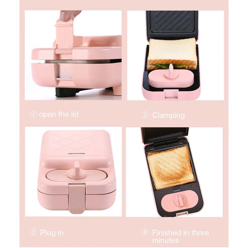 Multifunction Electric Mini Waffle Makers Sandwich Maker Pembuat Sandwich dan Waffle
