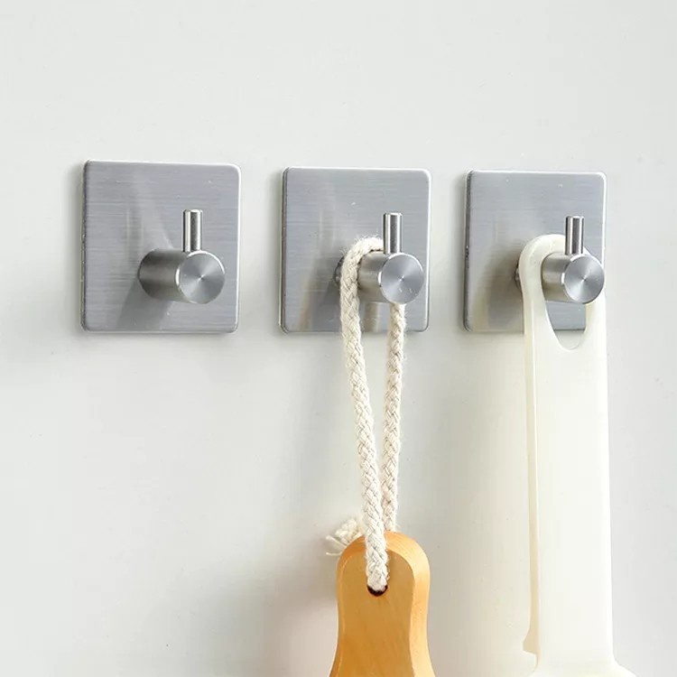 GANTUNGAN BAJU TANPA PAKU STAINLESS TEMPEL 3M HOOK HANGER GSS1H