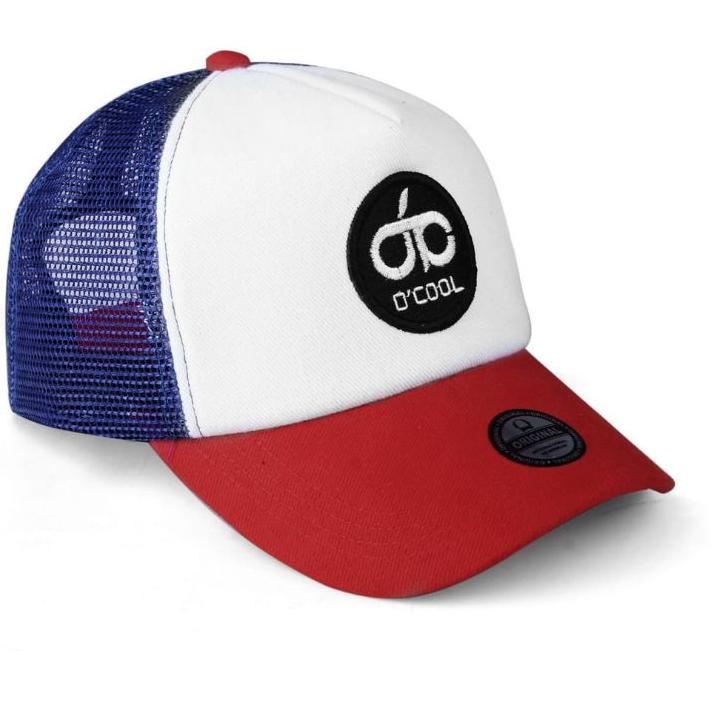✨SHOPEE MALL✨ D'COOL SHOP | Topi Pria Original - Trucker Caps Logo Bordir Merah Biru Putih 