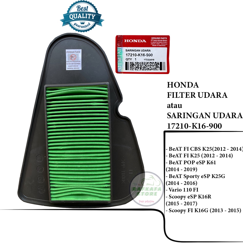 Filter udara saringan udara Beat FI Beat POP Vario 110 Scoopy eSP
