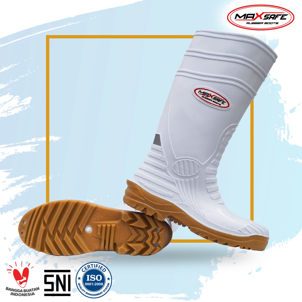 Sepatu Boot Safety Toyobo &amp; MaxSafe Putih