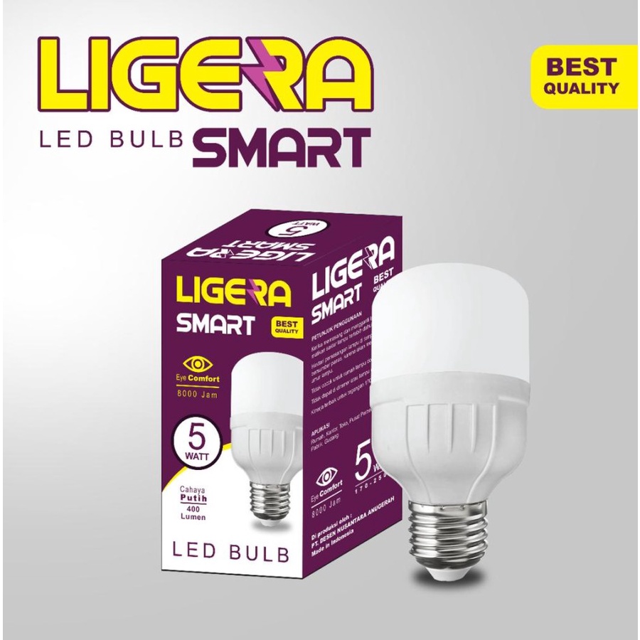 Lampu LED LIGERA Smart Bohlam LED 40W 30W 20W 15W 10W 5W Bolham LED