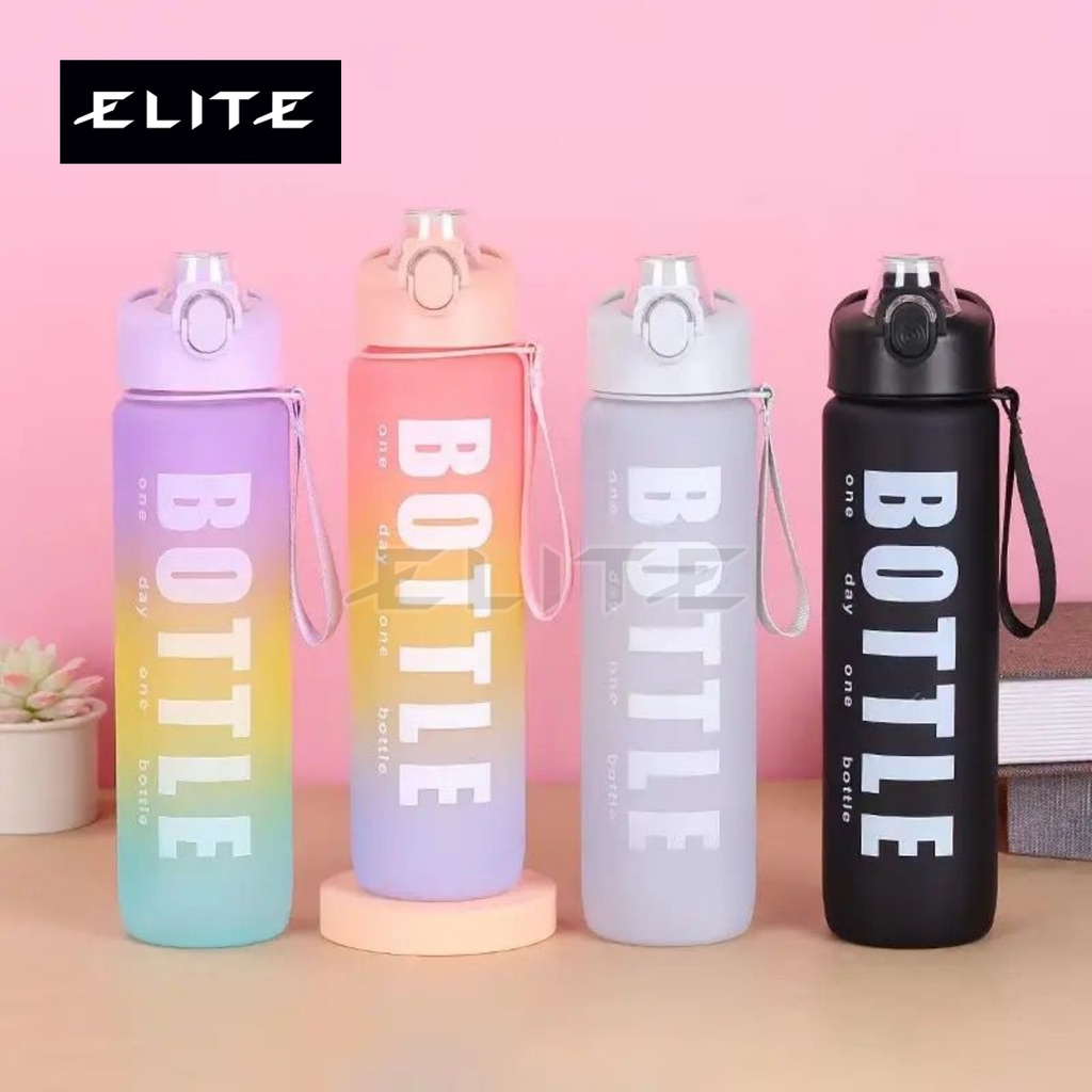 BOTTLE Botol Minum Rainbow Gradasi 1Liter Bahan Tebal Tumbler Rainbow