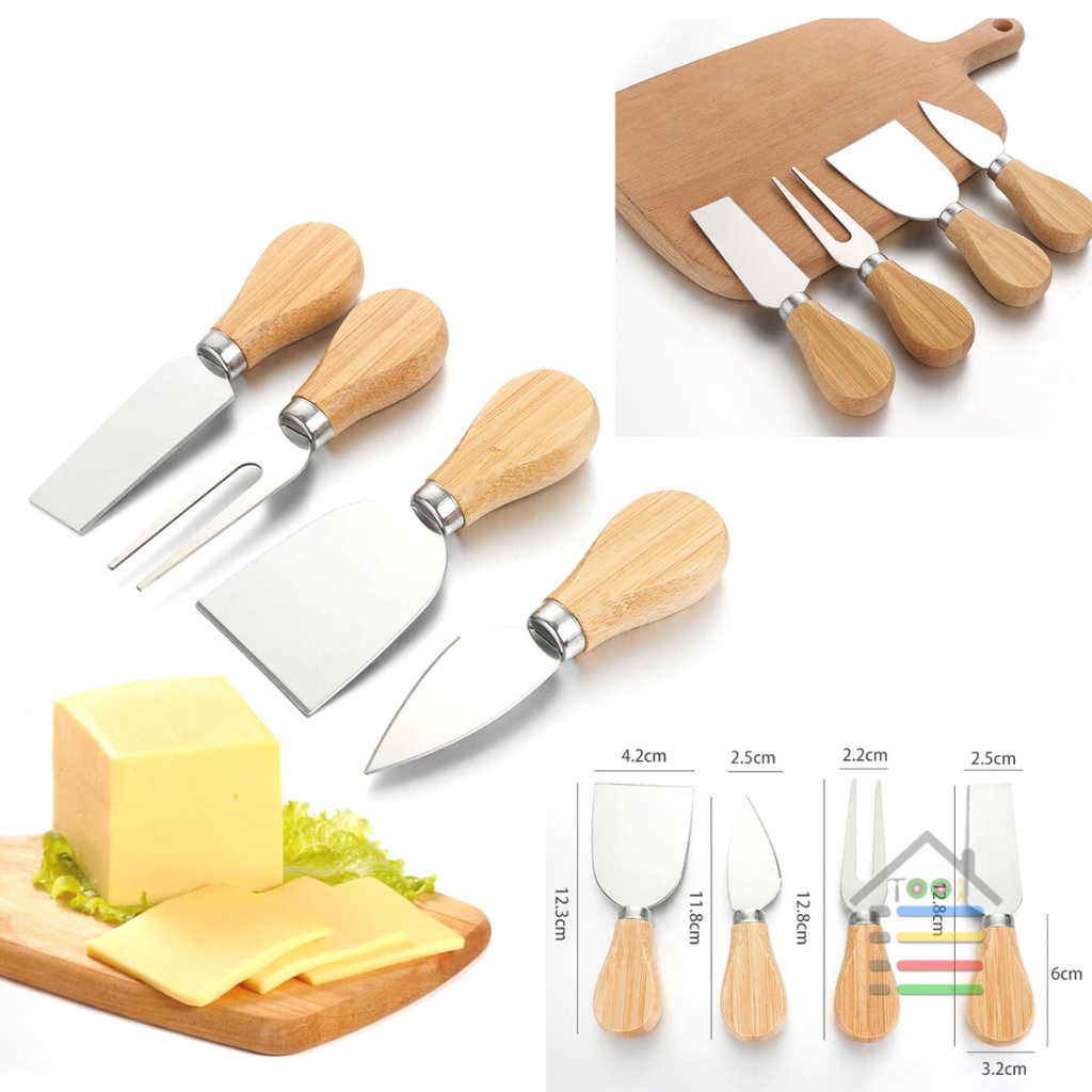 CHEESE KNIFE SET 4IN1 SPATULA PERALATAN MAKAN OLES POTONG DLL