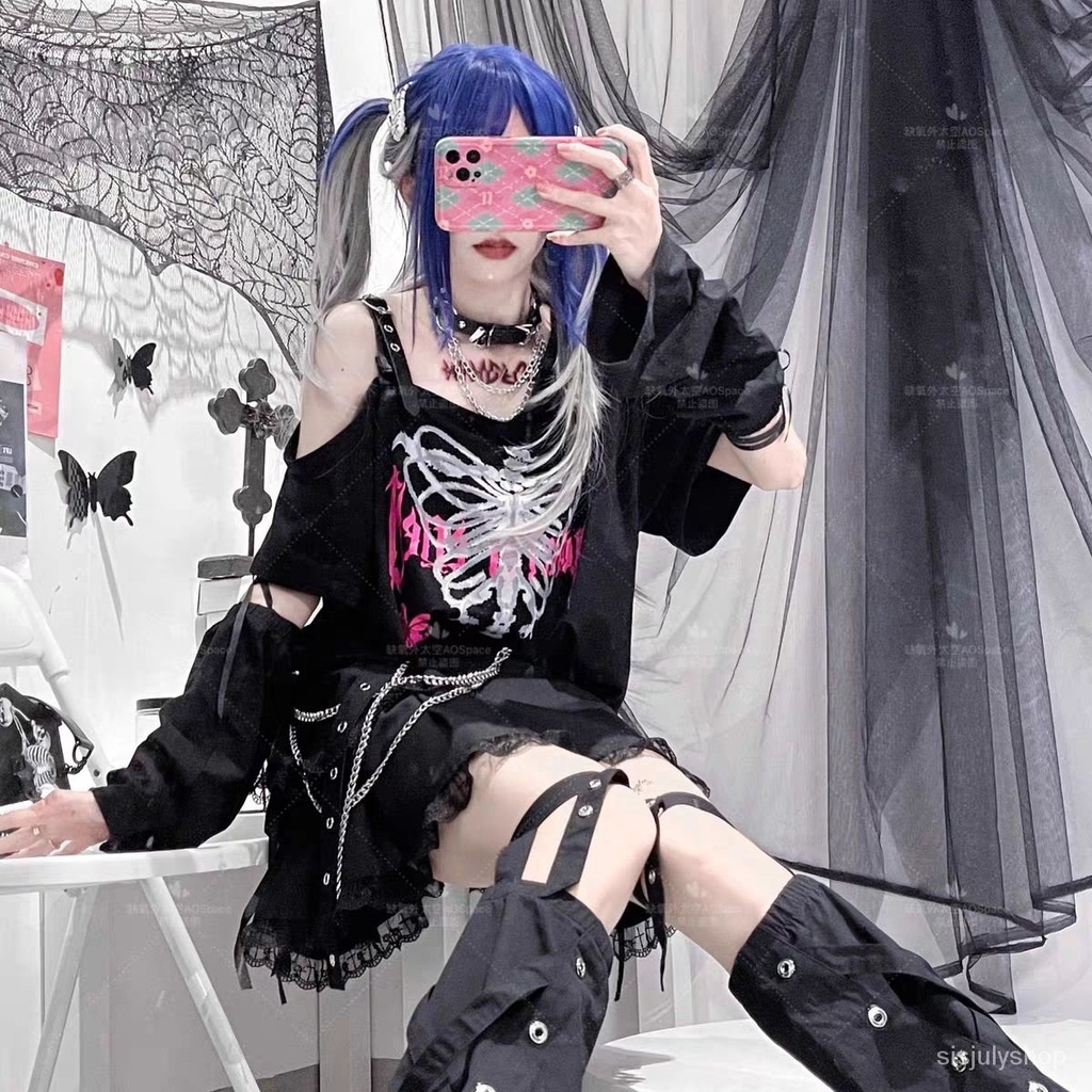 [✅BISA COD] #Sisjuly# Kaos Lengan Pendek Y2k Wanita / Kaos Motif Y2K Tanpa Tali / Atasan Kaos Longga