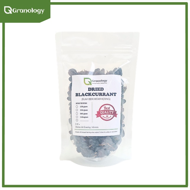 Blackcurrant Kering / Dried Blackcurrant (250 gram) by Granology