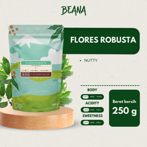 

Flores Manggarai Robusta Coffee Roasted Beans | Biji Kopi Bubuk 250gr - Beana Roastery Semarang