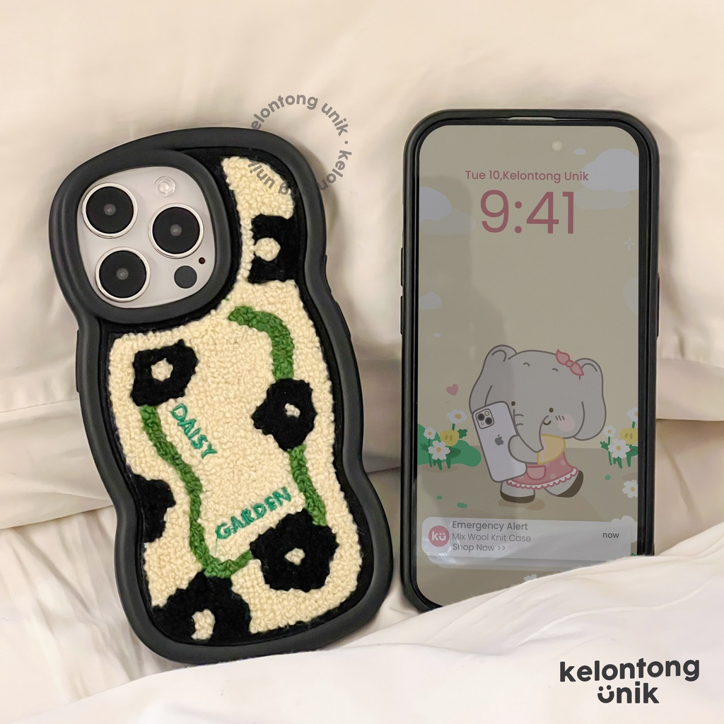 For iPhone - Mix Embroidery Wool Knit Case/ Soft Case Bulu-Bulu