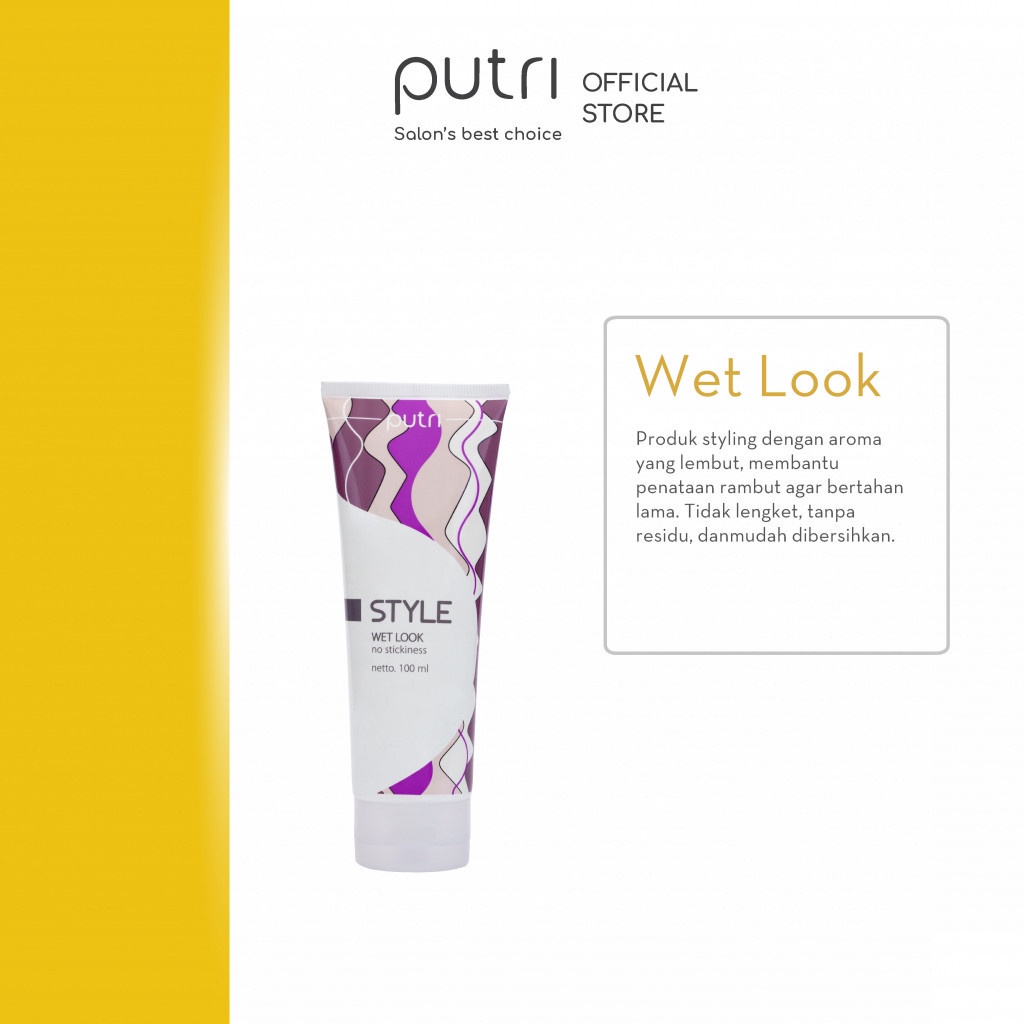 PUTRI Wet Look Wet Jelly 100 ML - Menjaga Tatanan Rambut Tahan Lebih Lama