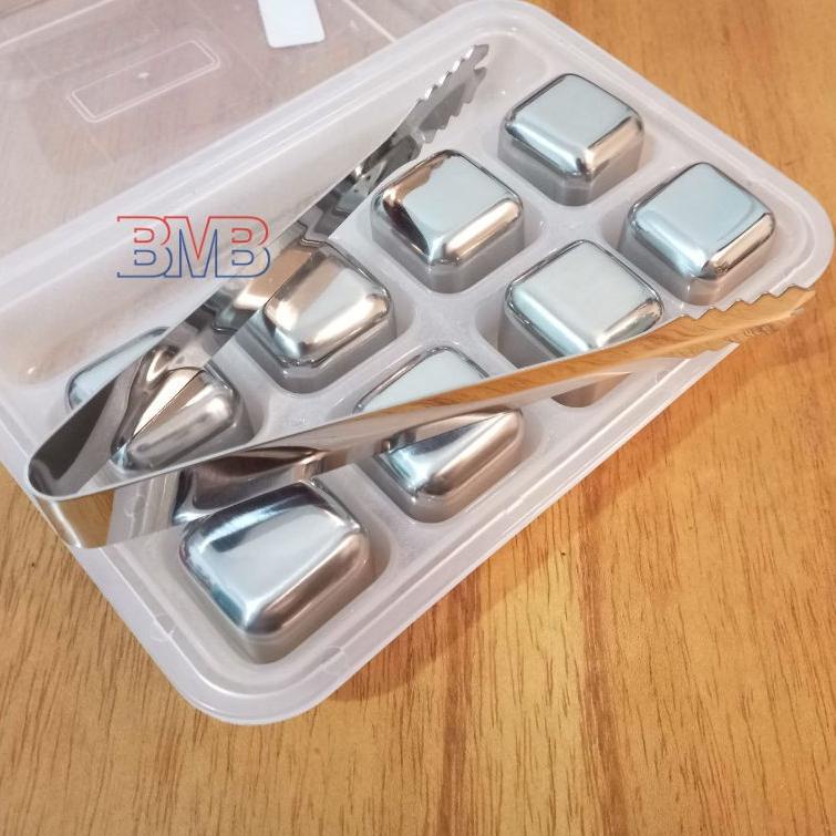 

♗ DELAPAN Es Batu dapat Capit Stainless Steel Ice Cube ►