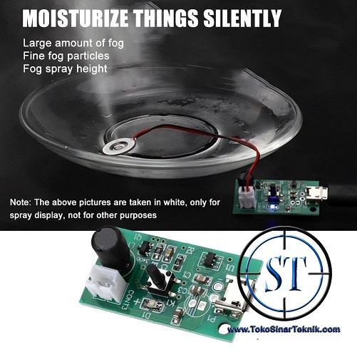 Modul Micro USB Papan Circuit Board PCB Ultrasonic Atomizer Humidifier USB 5v Pembuat Kabut Mist Fogging