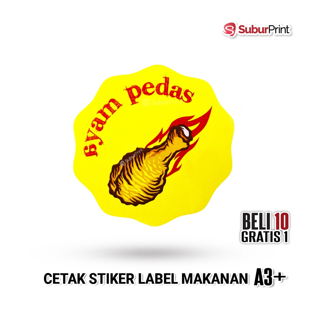 

Cetak Stiker Label Makanan Print Sticker Lebel Kemasan Plus Cutting Sesuai Pola Bahan Kromo