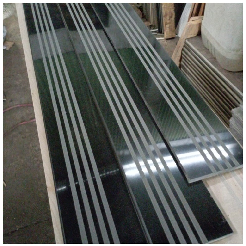 Stepnosing Granit 10x80 Hitam Glossy Super black Lantai Tangga Anti Selip Pingul Ori Granite Tile