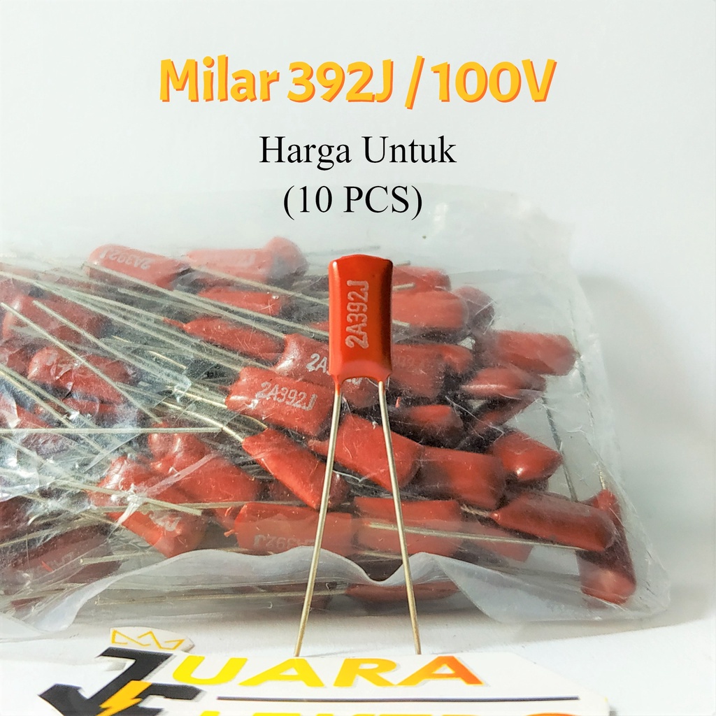 (10 PCS) Capasitor Milar 392J / 100V | Kapasitor Milar 392 J / 100 Volt