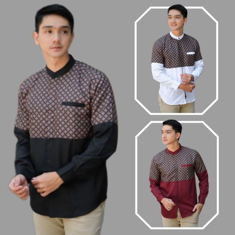 Baju Koko Kurta Dewasa Lengan Panjang Material Catton Adem Serap Keringat