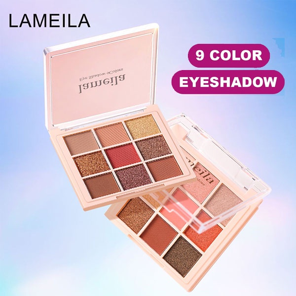 LAMEILA New Eyeshadow Pallete 9 Colors LA209 Free Kuas / Waterproof Korean Eye Shadow / TS-58