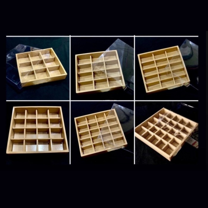 

⭐BISA COD⭐ Box nastar warna coklat dg sekat mika polos kotak packaging hampers - sekat 25
