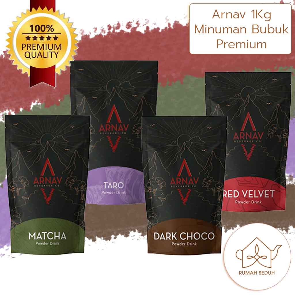 

1Kg Arnav Minuman Bubuk by Delifru - Red Velvet Taro Dark Chocolate Milk Matcha Green Tea