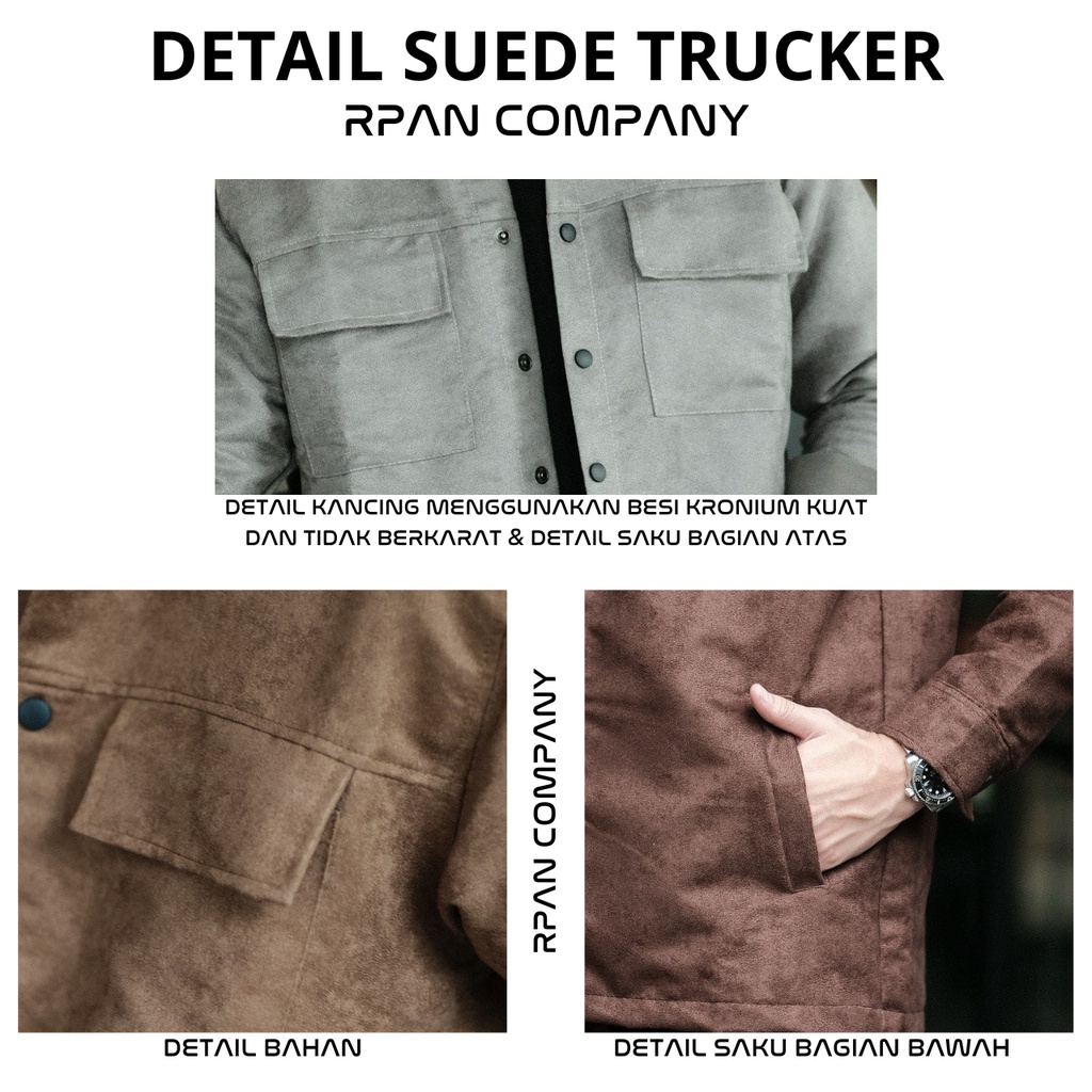 Trucker Suede Jacket RPAN COMPANY /Jaket Suede Premium / Suede Shirt Jacket / Jaket Brooklyn / Jaket Pria.