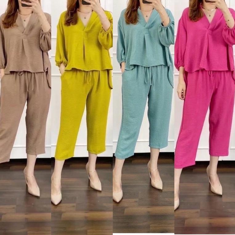 REKOMENDASI LUNA SETELAN CRINCLE AIRFLOW // BETHA SET CRINCLE AIRFLOW