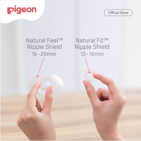 PIGEON Natural FEEL / FIT Silicone NIPPLE SHIELD (Pelindung / Penyambung Puting Silikon) isi 2 pcs + CASE