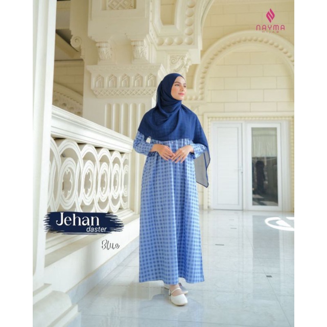 JEHAN DASTER BY NAYMA/DASTER KOTAK-KOTAK WANITA MUSLIMAH DEWASA LENGAN PANJANG KEKINIAN