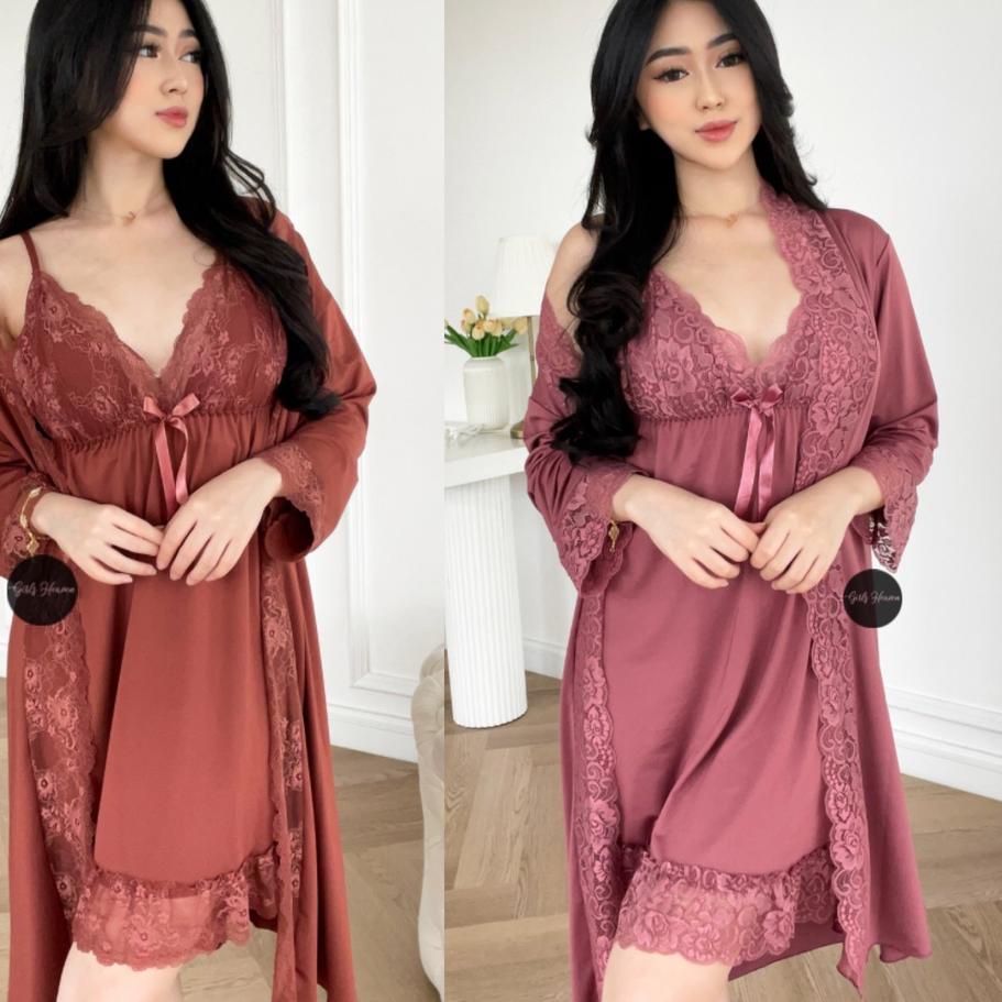 ℮ 007L Lingerie Dress + Kimono + Belt [ Girlsheaven_id ] ◘