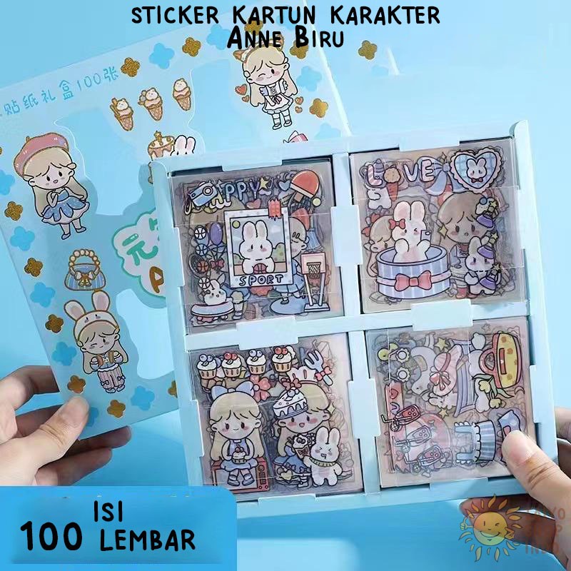 Mainan Seru Sticker Kartun Lucu Aesthetic Anne Toca Boca Isi 100 Lembar Perbox/Tempelan Sticker Kore