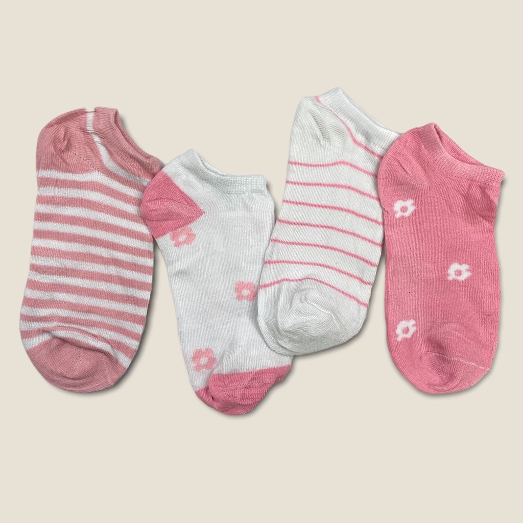 MMM Kaos Kaki Wanita Motif Buah Bunga Pink 6582 Kaos Kaki Pendek Fashion Korean Unisex Semata Kaki Putih Socks Import Ankle Socks Korean Model Simple Cute