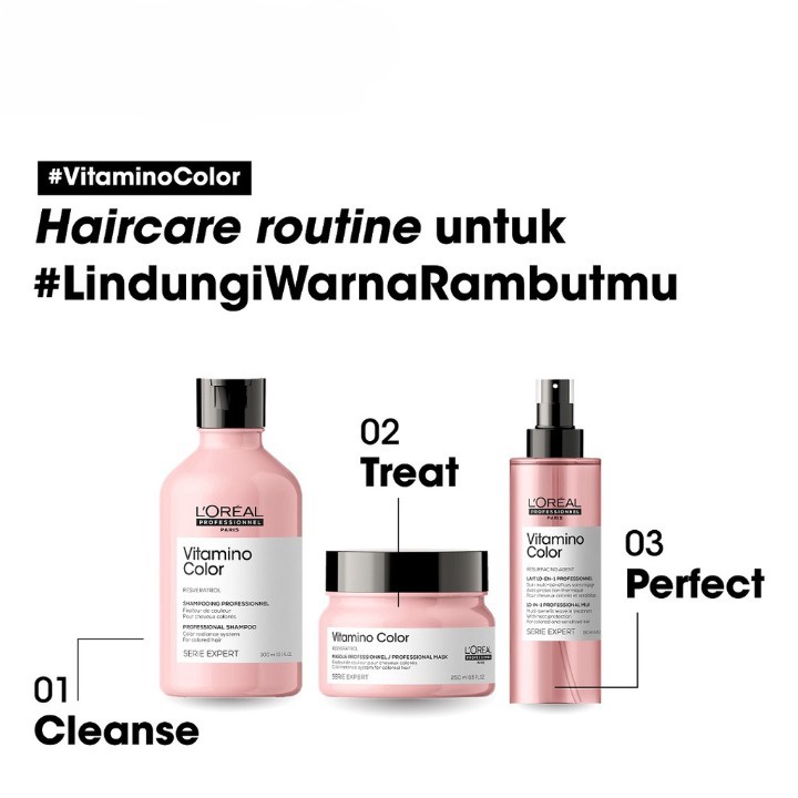 LOREAL Serie Expert Vitamino Color Shampoo &amp; Hair Mask Set - Perawatan Pewarna Rambut Berwarna