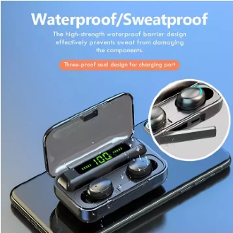 Headset Bluetooth Full Bass TWS Earphone Bluetooth Earbuds Bluetooth Wireless 9D HIFI Stereo Dengan Kotak Charger 3500 Mah Buat Hp Untuk Iphone Xiaomi Sumsung Vivo Oppo Realme F9-5