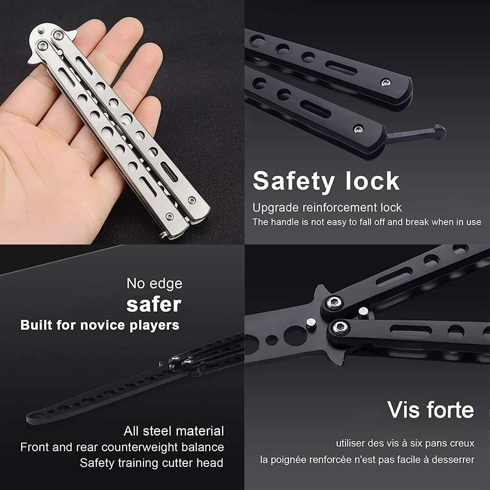 YGRETTE - BALISONG SISIR BUTTERFLY KNIFE UNTUK LATIHAN FOR TRAINING PISAU LIPAT KUPU KUPU