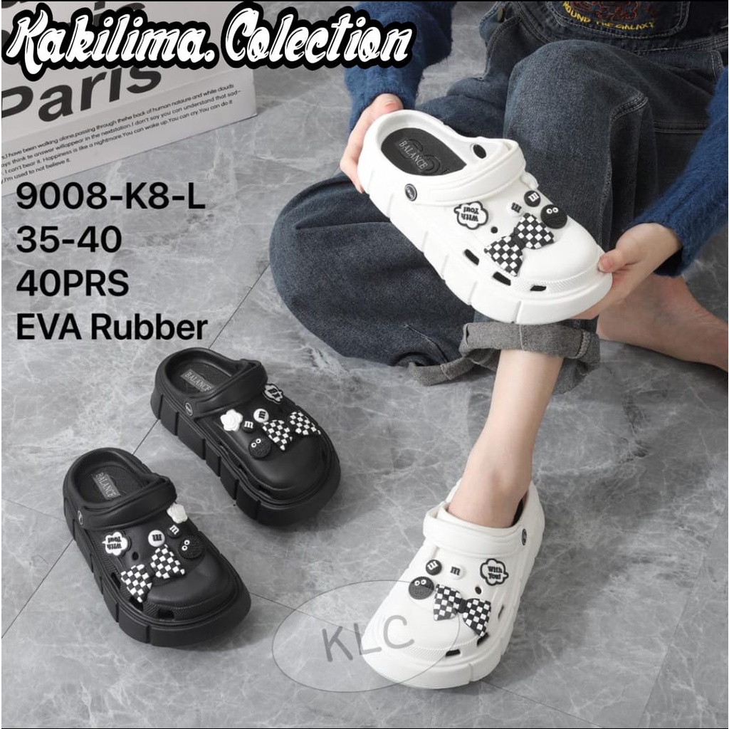 Sandal eva rubber wanita baim wedges bangkok kekinian