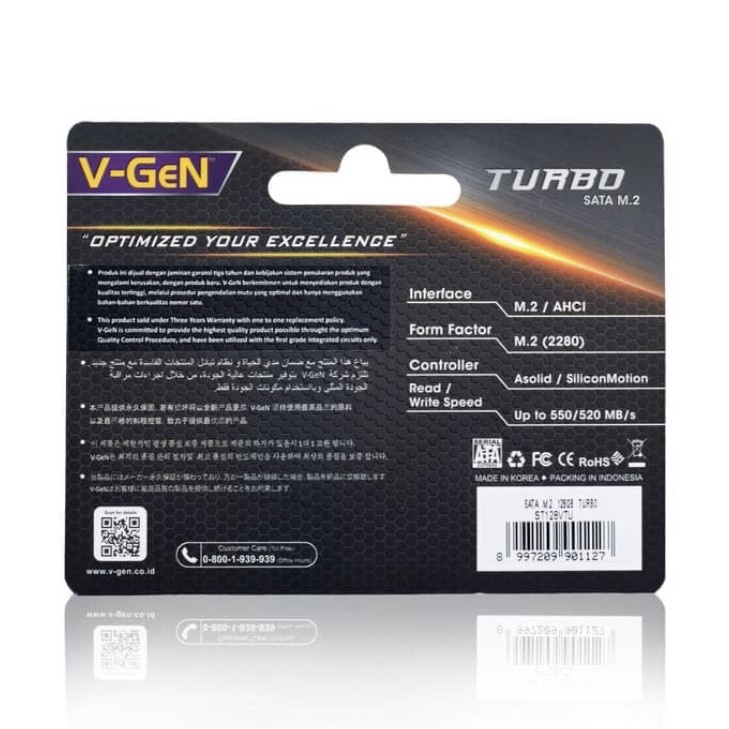 SSD V-GEN M.2 SATA TURBO M2 SATA 2280 256GB