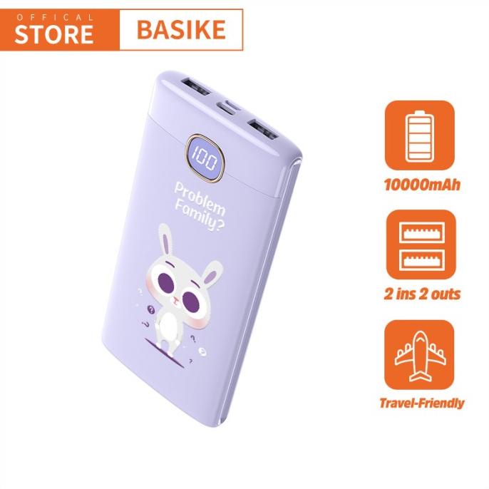SALE Powerbank 10000mah BASIKE 5V 2A Keluaran ganda Ringan LEDdisplay satwa