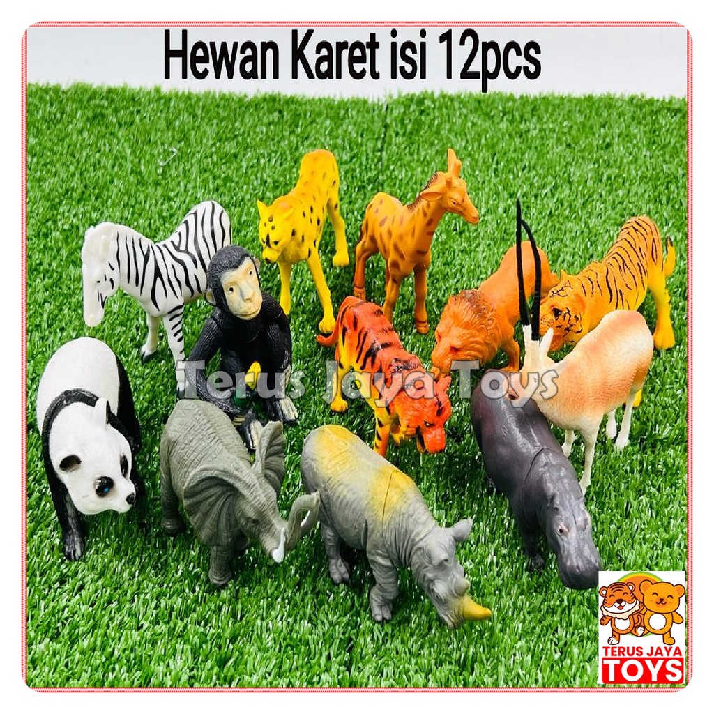 Mainan figure animal karet/ animal world / mainan hewan karet / mainan binatang karet new