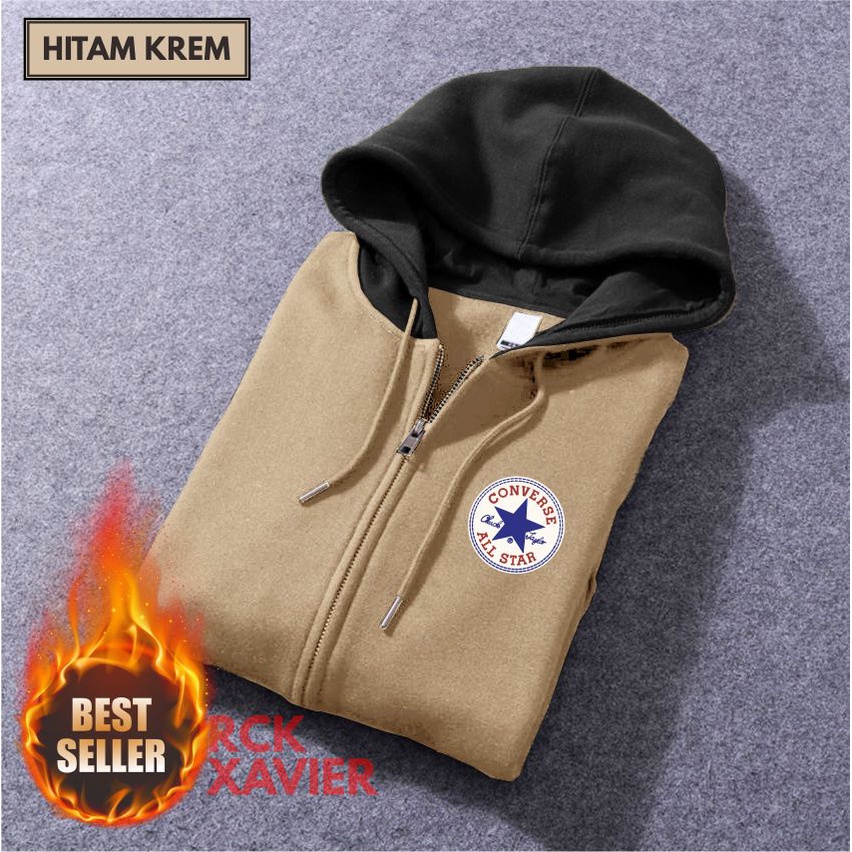 CNVRS ZIPPER SWEATER HOODIE DISTRO Pria Wanita PREMIUM Bahan Fleece Tebal